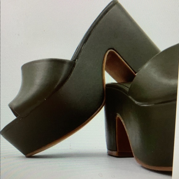 Shu Shop Giza Platform High Heel Sandals in Olive Green Size 11 - Picture 2 of 2